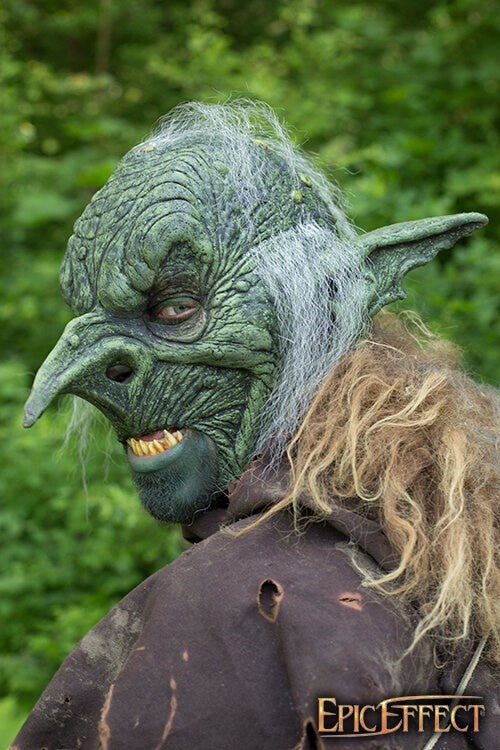 Maske Goblin lord med gråt hår