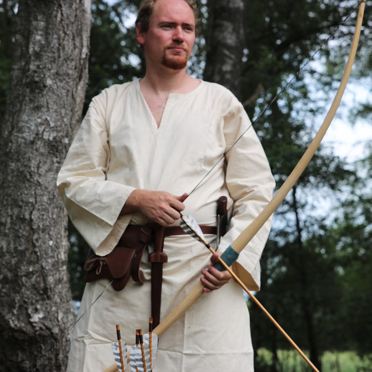 Marksman bow re-enactment / LARP, 70" (178 cm) light brown, 25 lbs