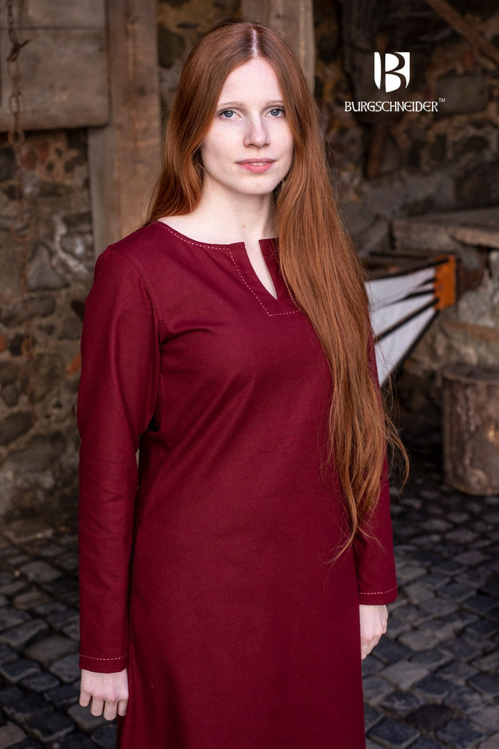 Dress Feme, burgundy red