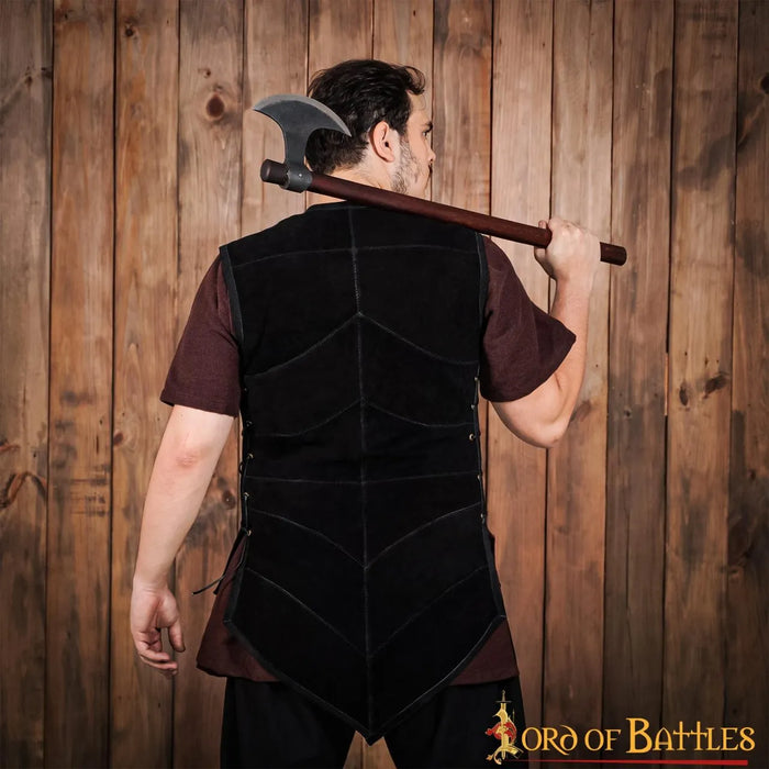 Leather jerkin Belon, black