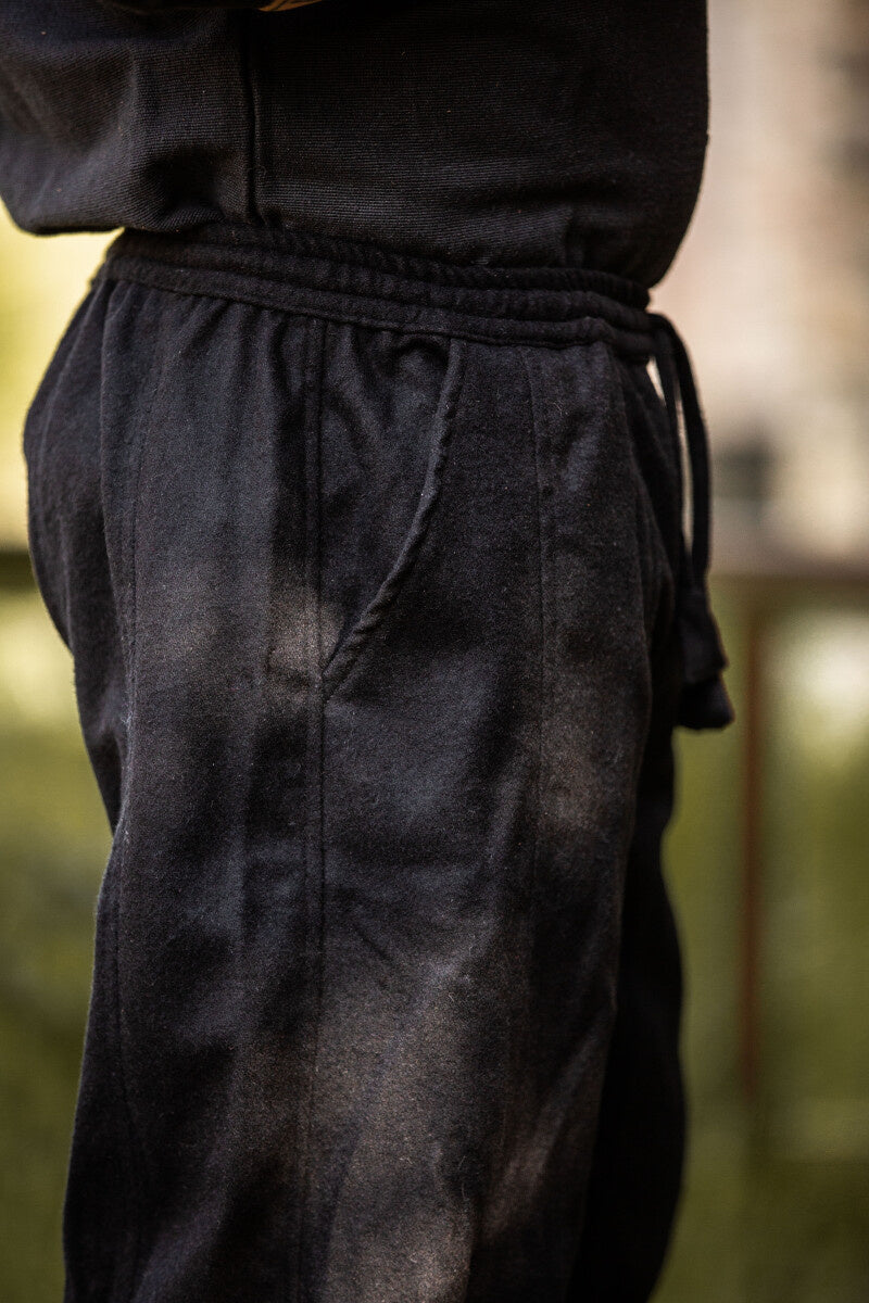 Pantaloni vichinghi Jorvik, neri, misto lana