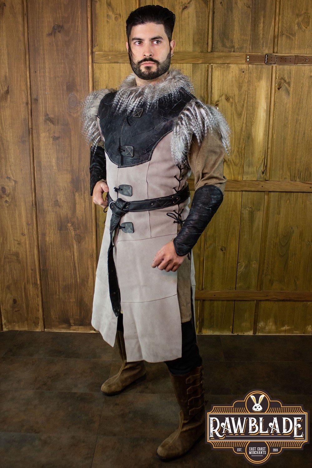 Owl Leather Jerkin, black-grey