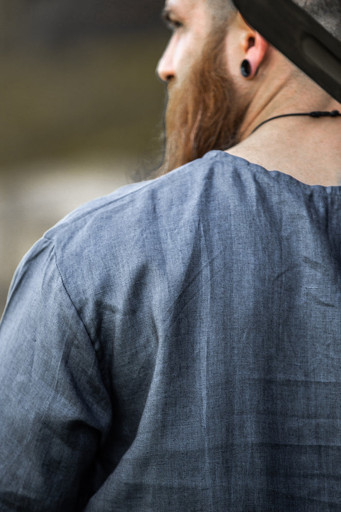 Thorsberg tunic Germanic, linen, blue-gray