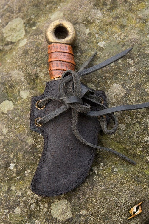 LARP skinner knife with holder, black