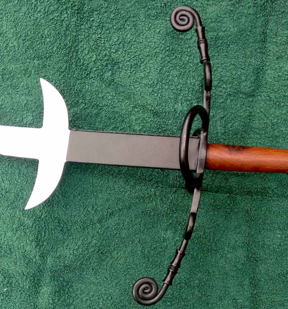 Flamberge with wooden grip, semi-sharp