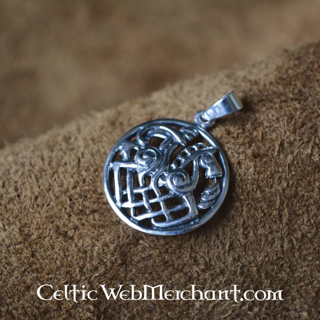 Viking pendant Sleipnir and Odin, sterling silver