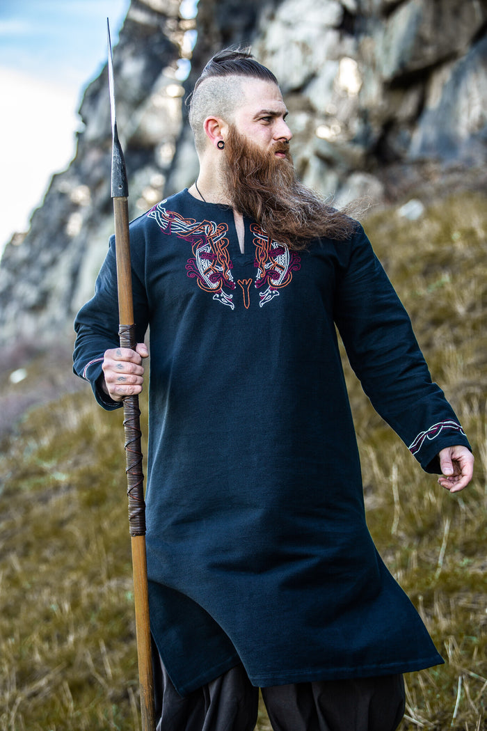 Tunic Viking jarl Hakon, black-red