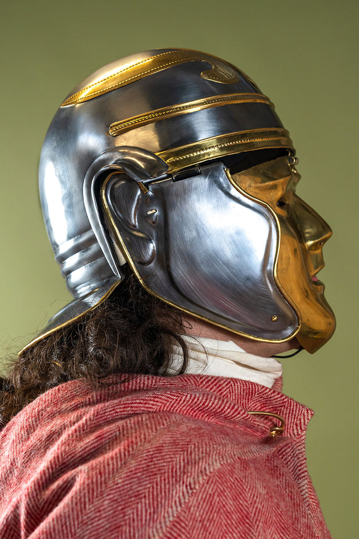1st century Roman cavalry helmet with larva mask, 1.3 mm