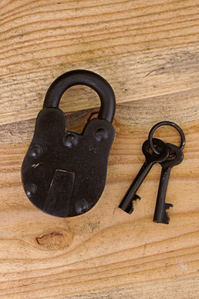 Medieval padlock with two keys