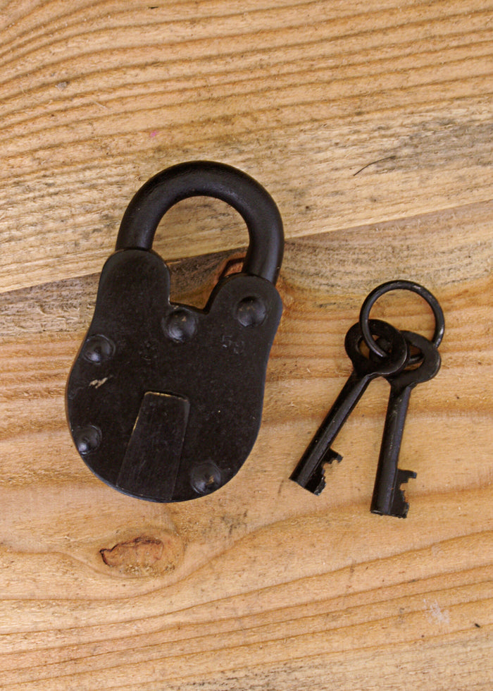 Medieval padlock with two keys