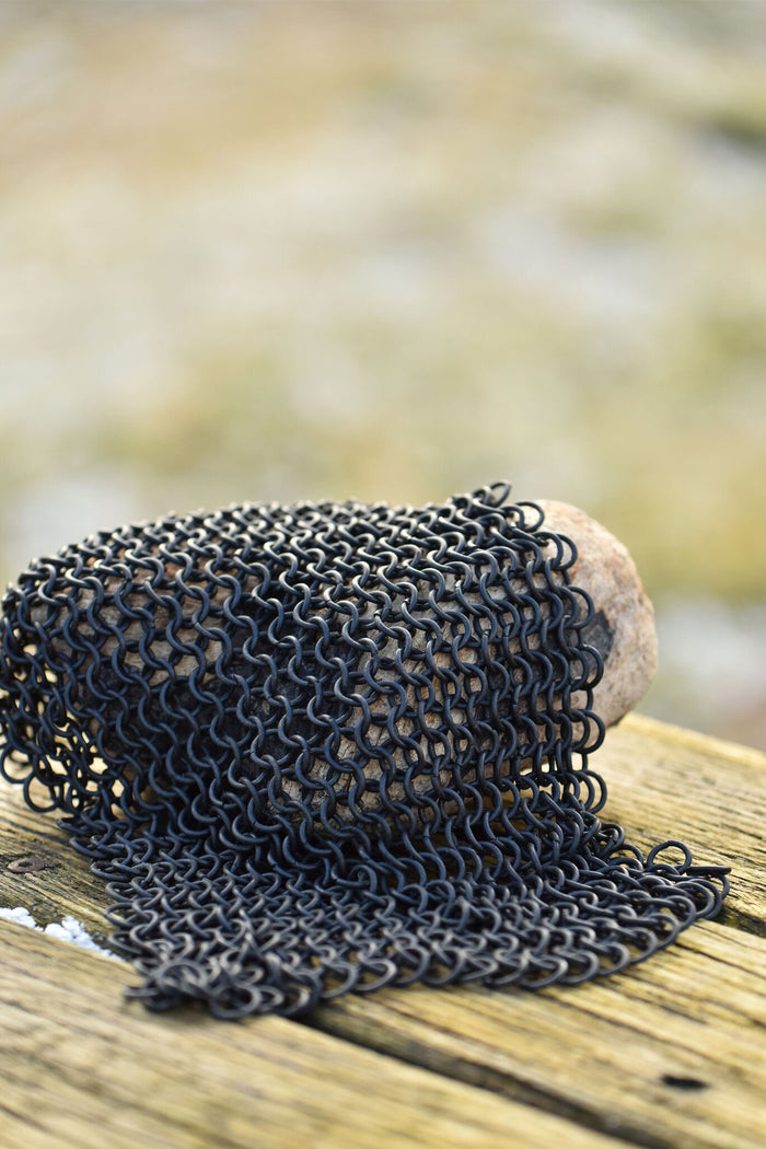 Bronzed chainmail piece, unriveted, 8 mm