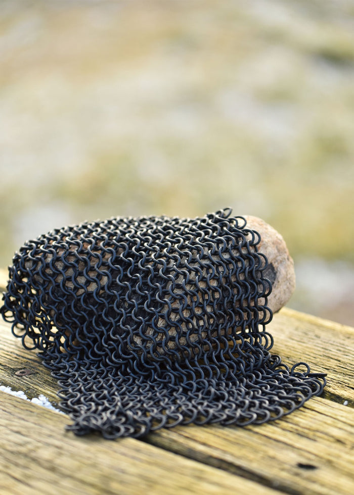 Bronzed chainmail piece, unriveted, 8 mm