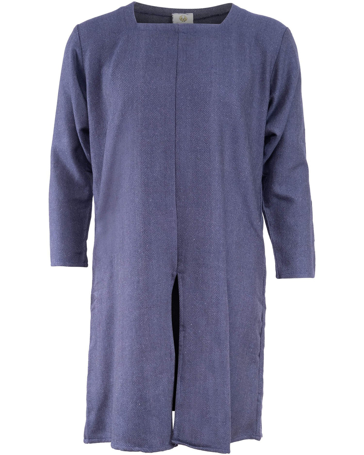Normandy tunic Sigeric, herringbone pattern, blue