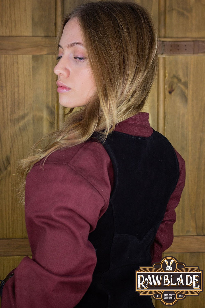 Tabarro crociato da donna, nero/rosso