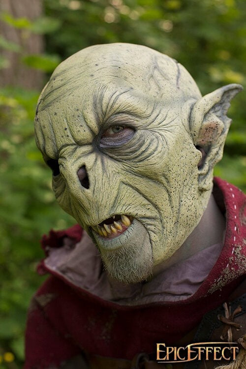 Wild Orc Mask Dark Green, LARP Mask