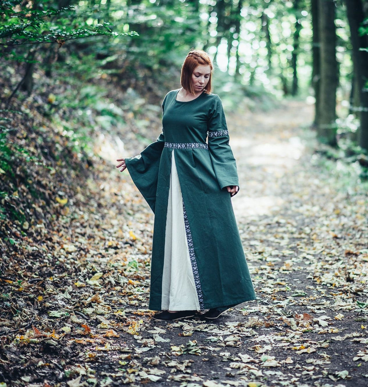 Dress Ivy green-white