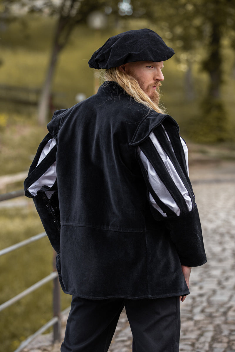 Doublet med åbne ærmer, sort