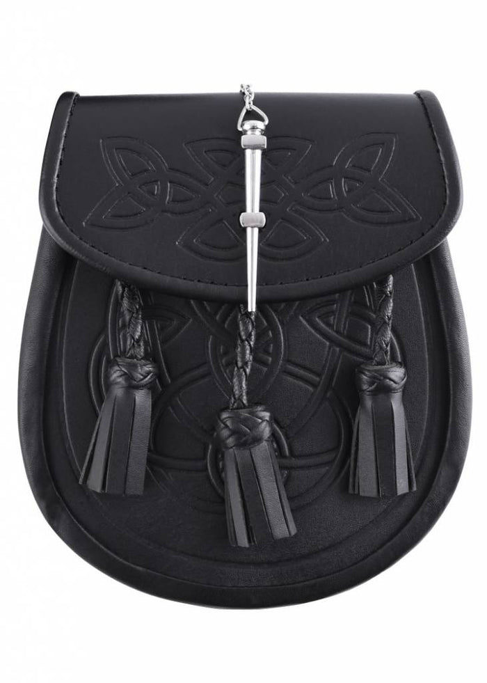 Sporran with Celtic motif, black