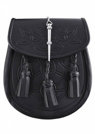 Sporran with Celtic motif, black