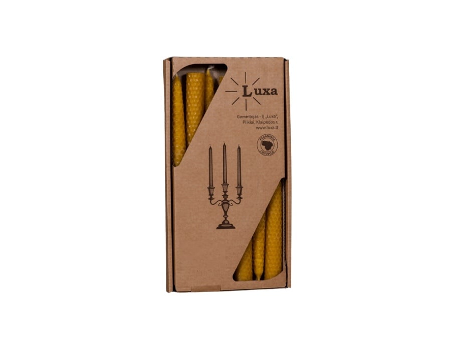 Rolled beeswax candle 24 cm, set of 7