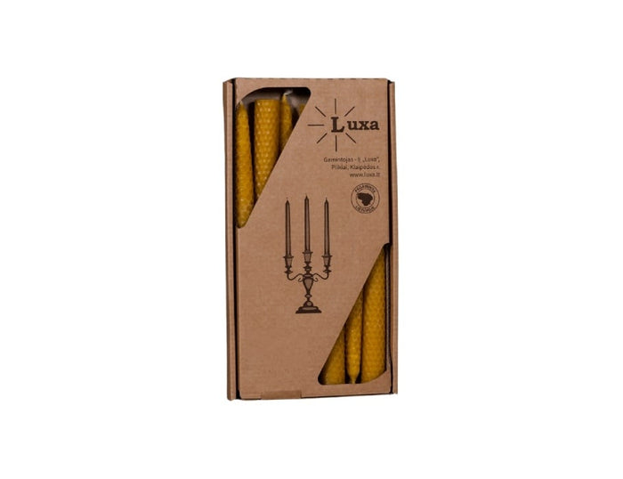 Rolled beeswax candle 24 cm, set of 7