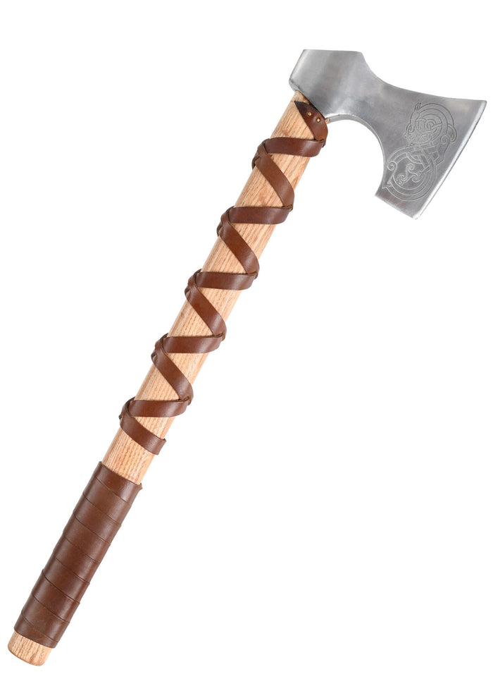 Viking axe, type D, engraved, semi-sharp