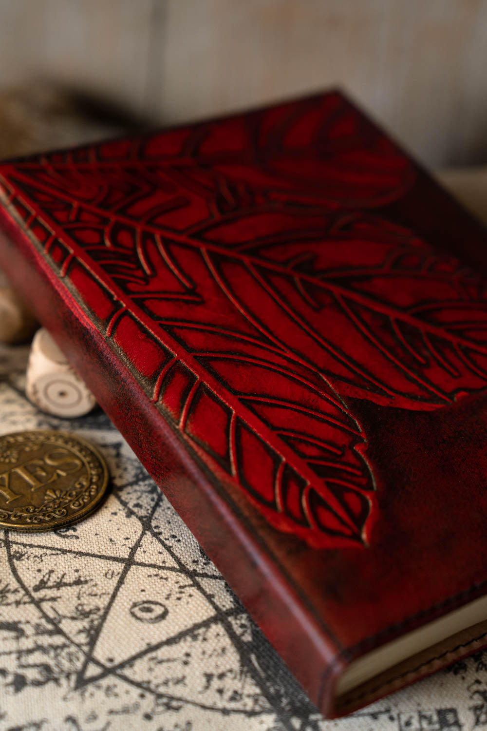 Leather Diary Autumn Leaf