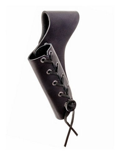 Leather sword holder with laces, black