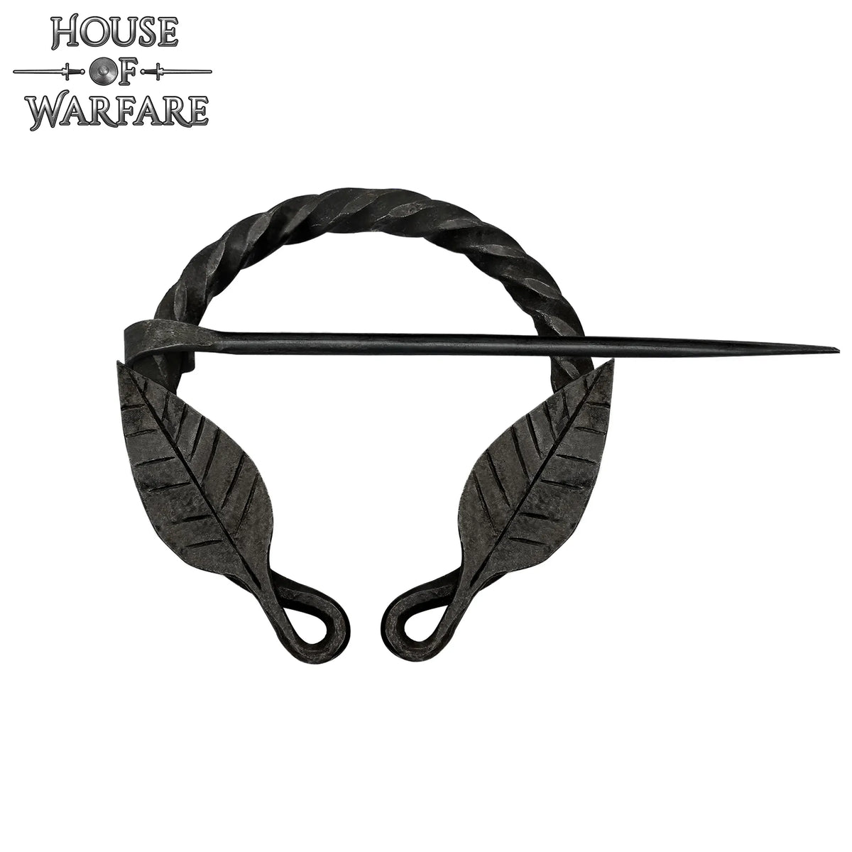 Twisted horseshoe fibula with leaf motif, iron