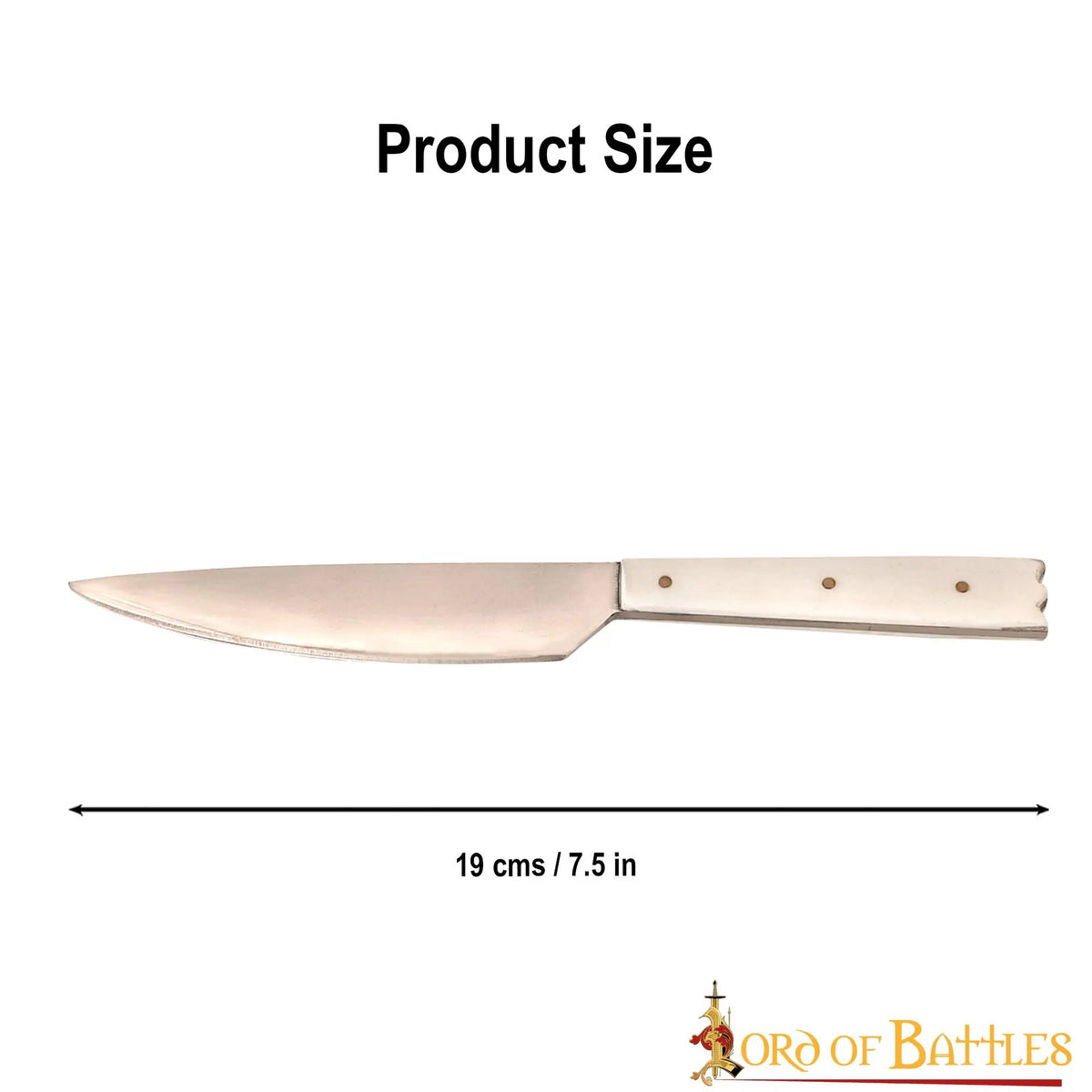 15th century dining knife with bone handle, stainless steel