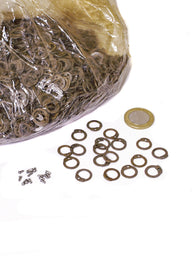 1 kg flat chainmail rings with round rivets, 8 mm