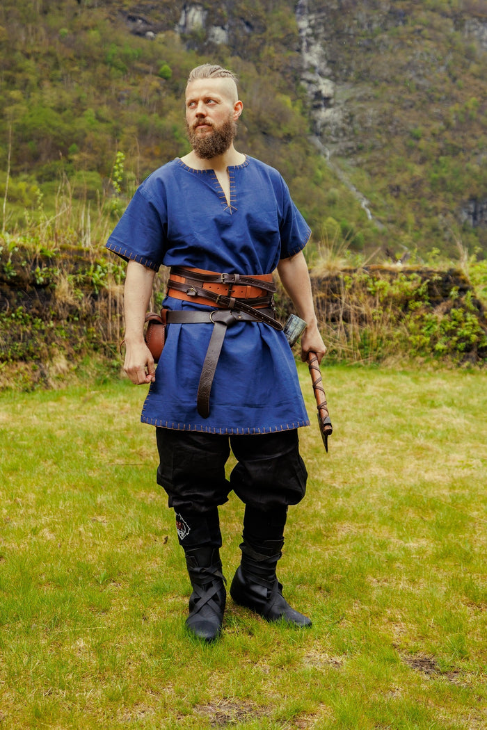 Germanic tunic Thorsberg, short, blue