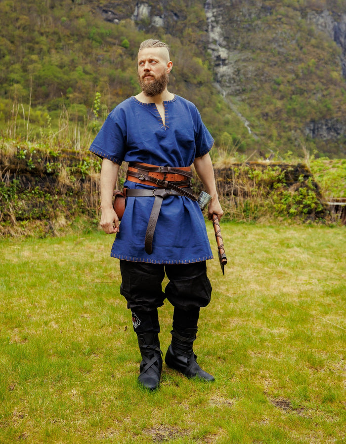 Germanic tunic Thorsberg, short, blue