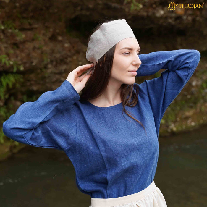 Fillet, historical headscarf basic, linen, natural