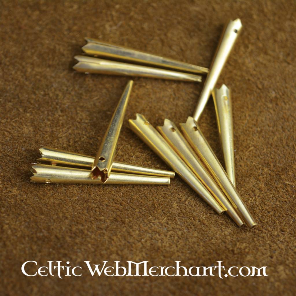 Brass short lace ends (set of 10)