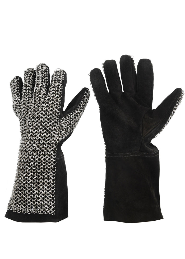 Chain mail gloves, zinc-plated, 6 mm