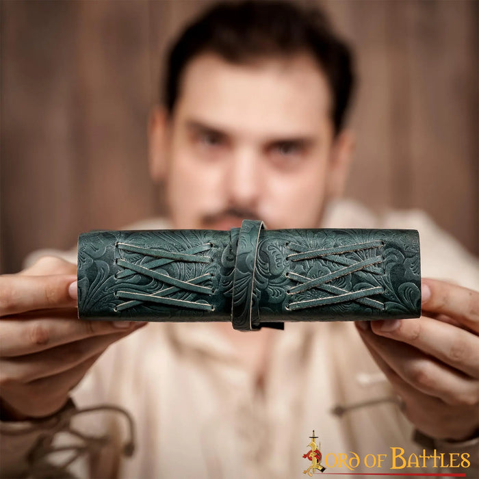 Leather journal fantasy, green
