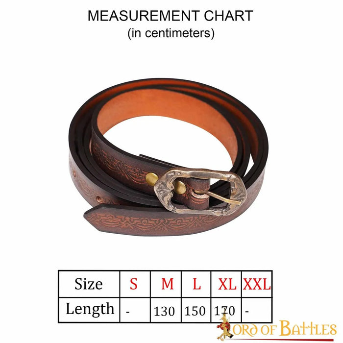 Leather belt Melian, 130 cm, brown