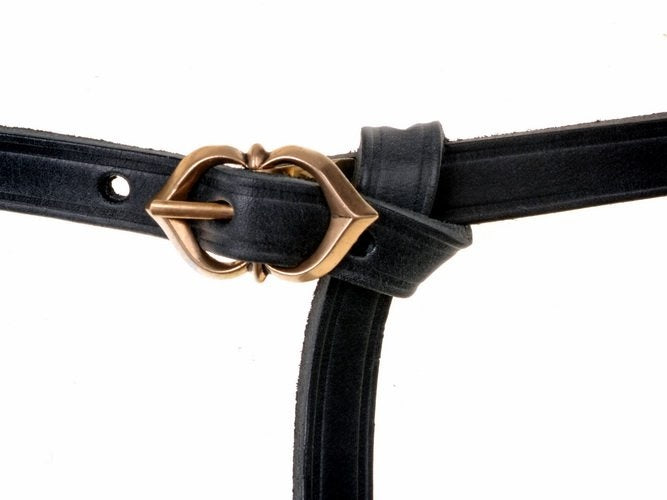 15th century belt Warwick, black, 151 cm