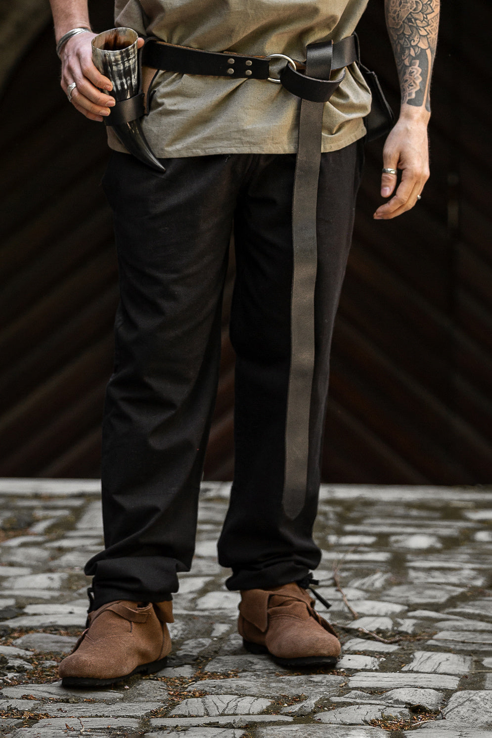 Cotton trousers, black