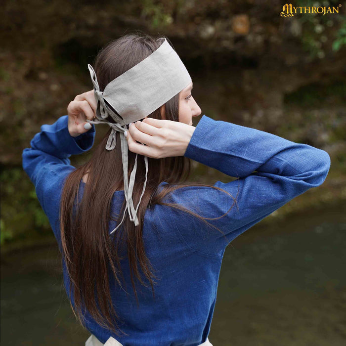 Fillet, historical headscarf basic, linen, natural