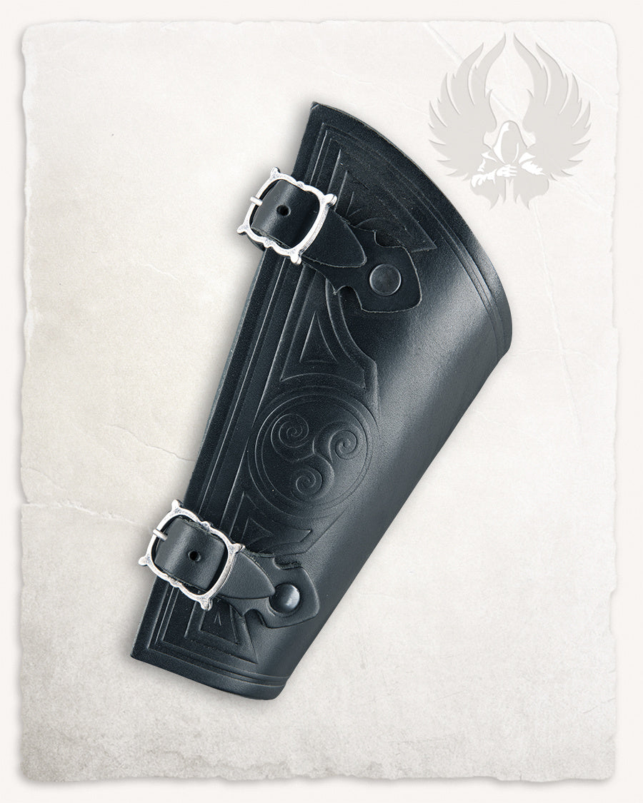 Artemis leather bracer S, forearm guard, black