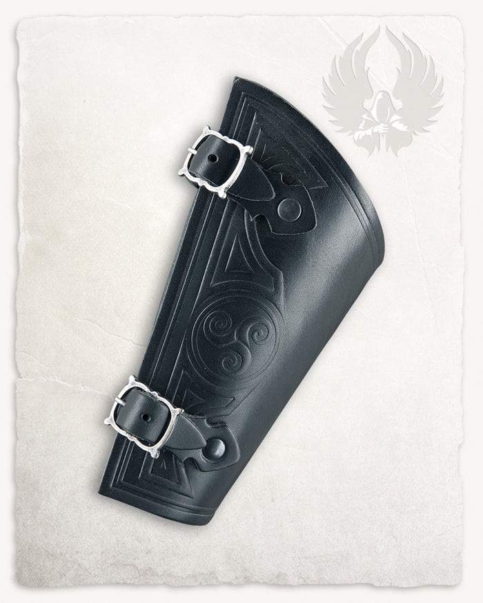 Artemis leather bracer S, forearm guard, black