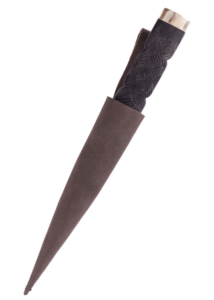Sgian Dubh of Damascus Steel, Semi-Sharp