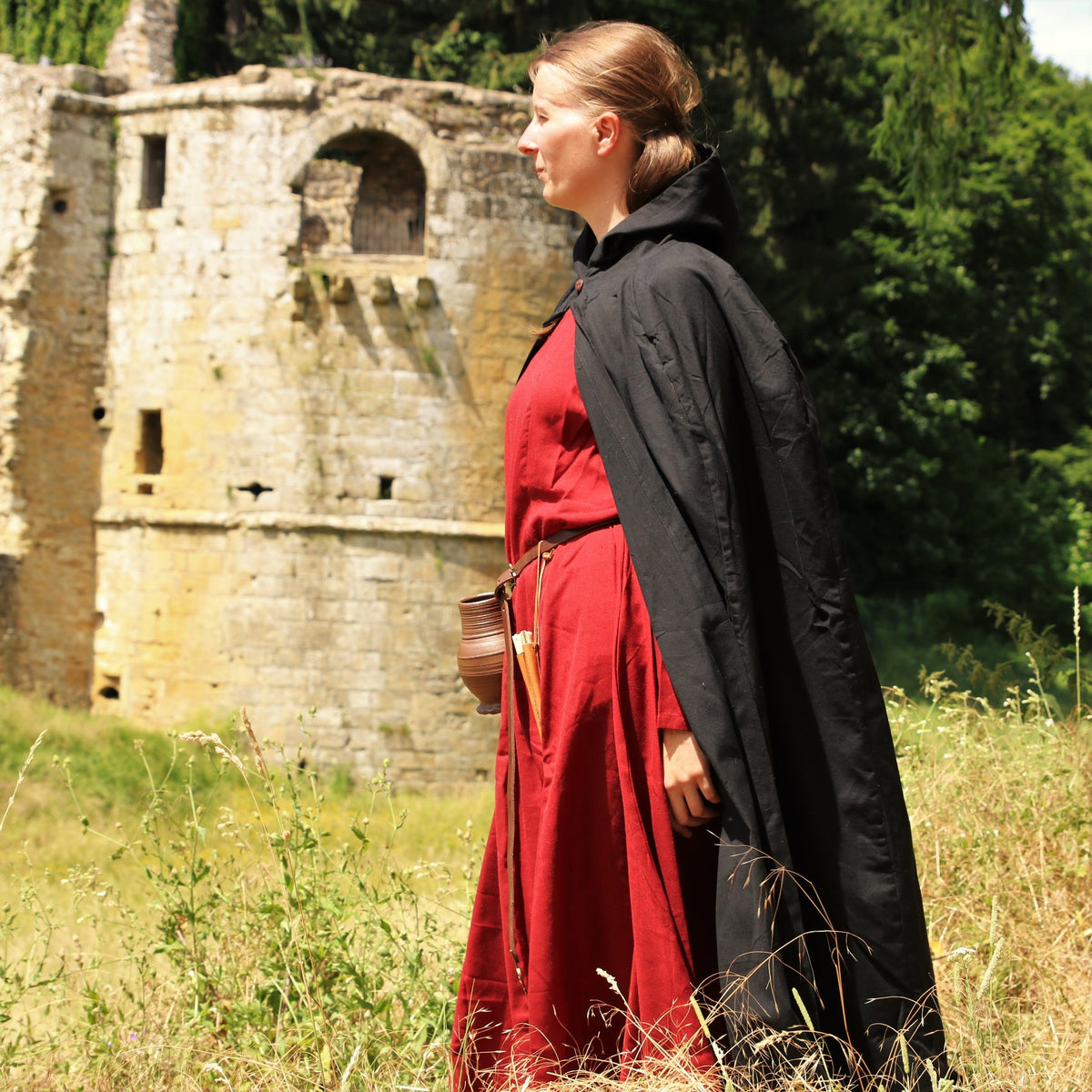 Cotton cloak, black