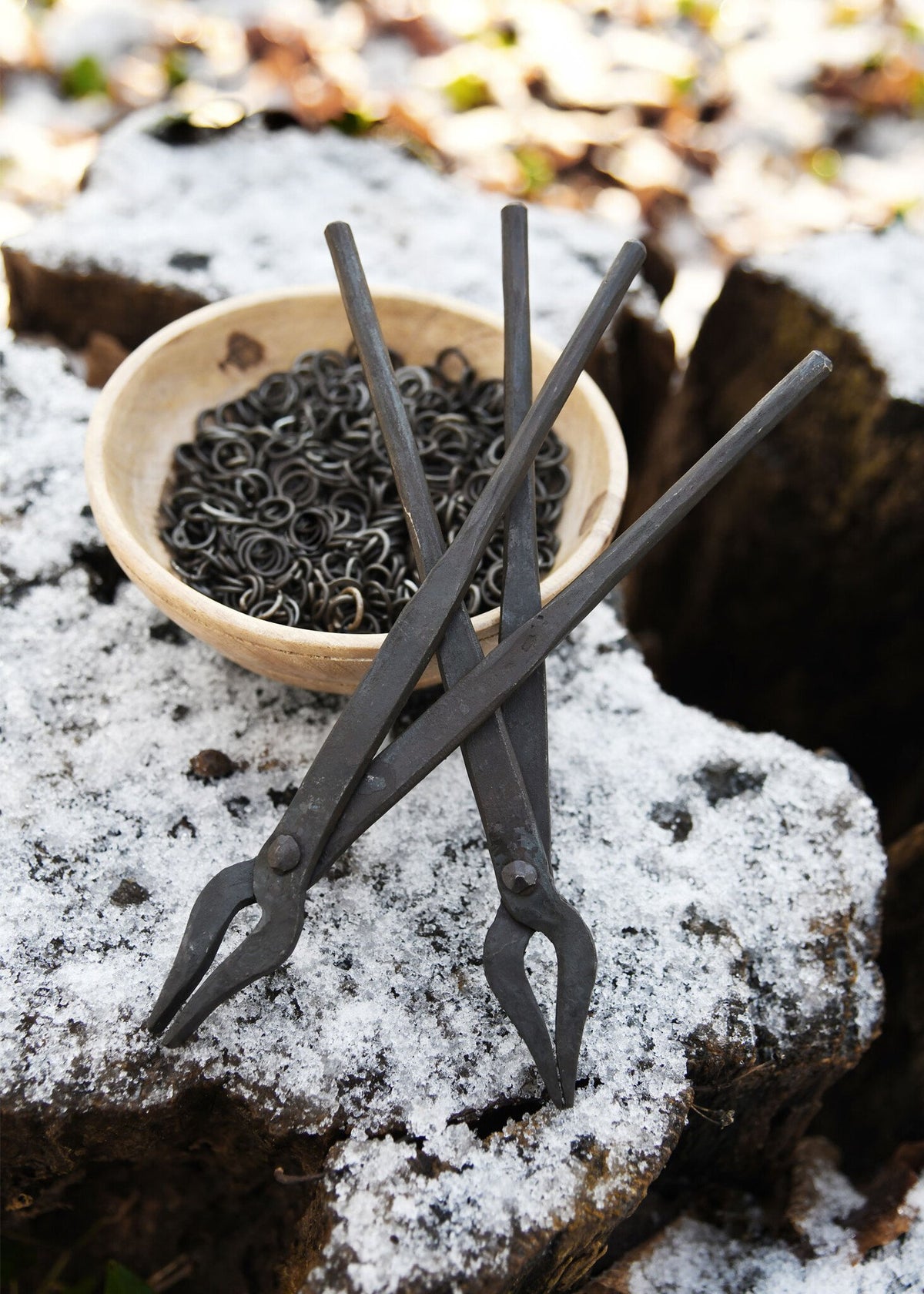Set of 2 pliers for butted rings