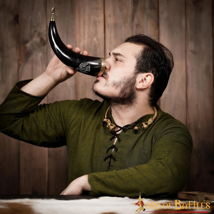 Engraved Odin drinking horn, 300-500 ml