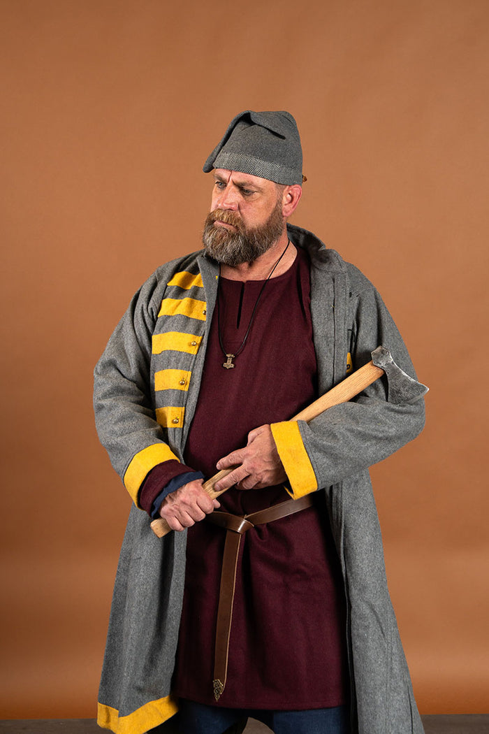 Rusvik Viking kaftan Bartosz, yellow/gray, wool blend