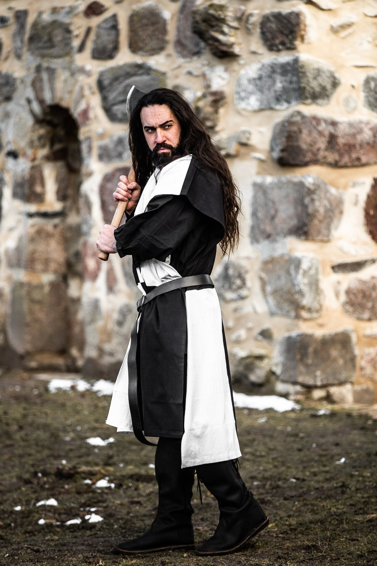 Surcoat, checked, black-white