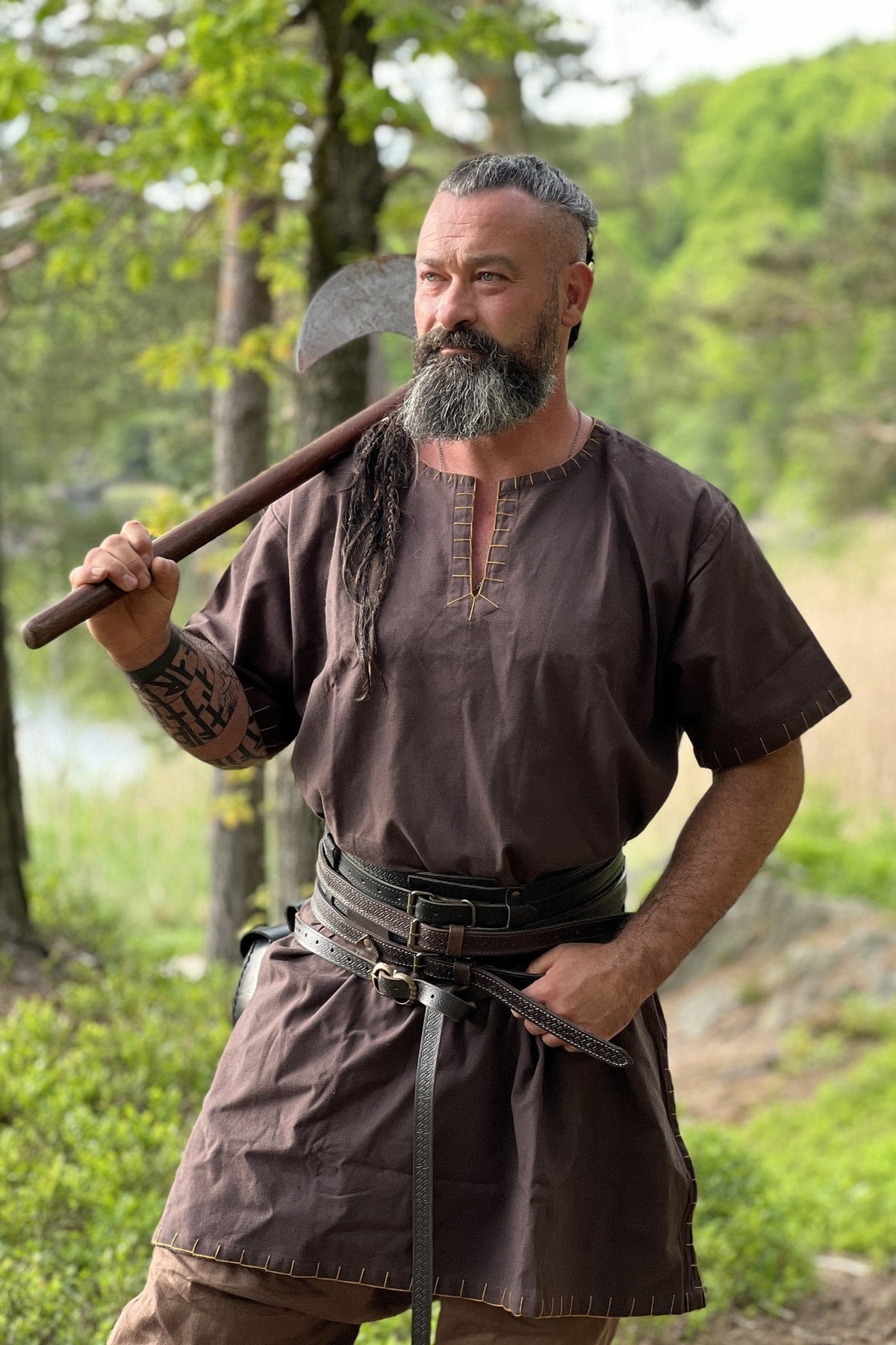 Germanic tunic Thorsberg, short, brown